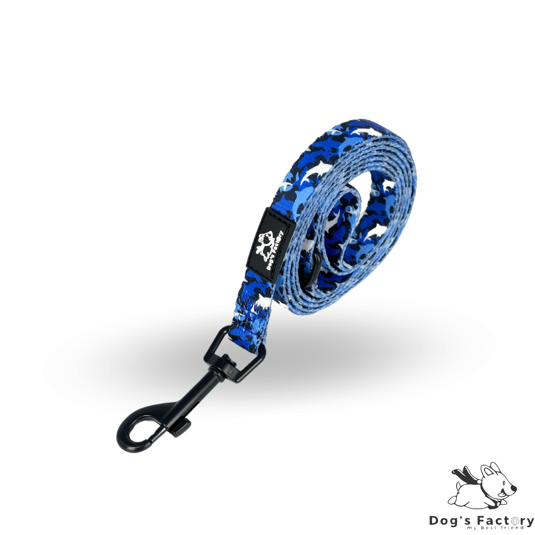 ICE | Set pettorina & guinzaglio - Camouflage Squali S/M